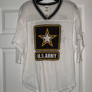 PINK White U. S. Army Top